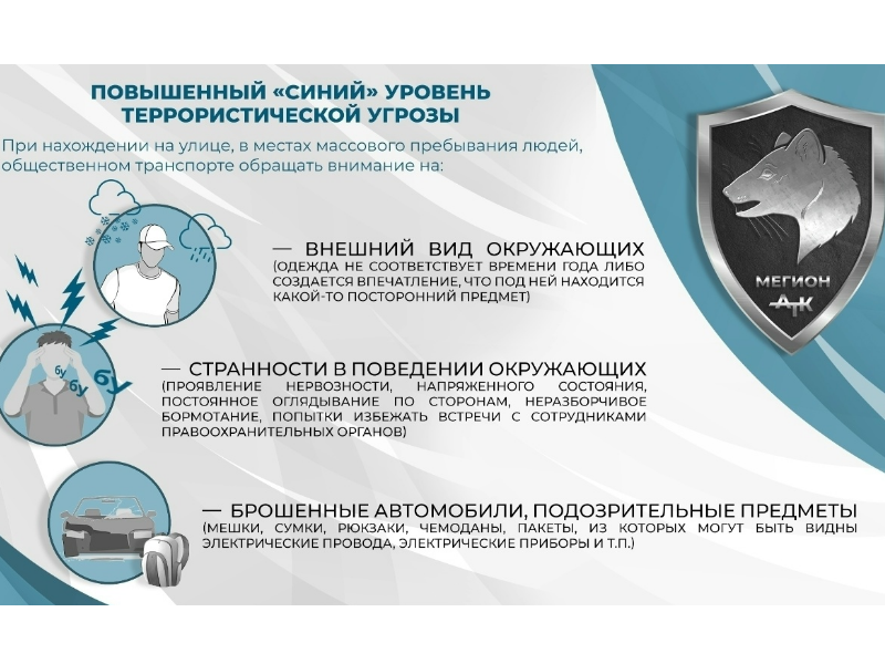  Важно знать! Три уровня террористической опасности